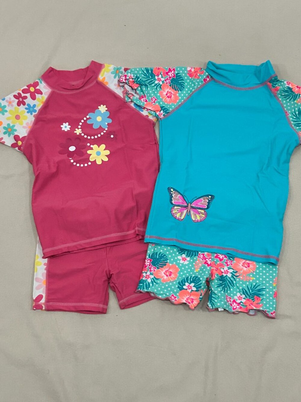 Bundle: (2) 2-piece girls swim set - Size 8 years